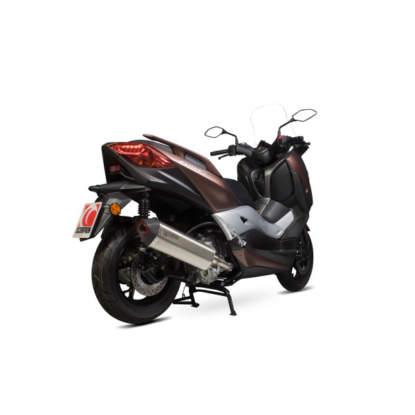 Scorpion Exhaust Yamaha X-Max 300 2017 - 2020 Serket Parallel Slip-on Brushed Stainless Steel Sleeve